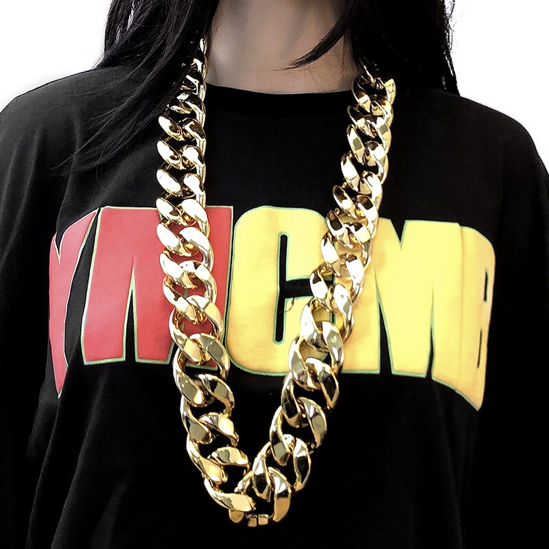 @网红嘻哈夸张仿真大金链子男粗 古悠项链