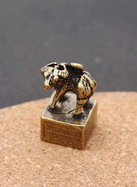 黄铜十二生肖印章摆件汽车钥匙扣创意小挂件纯铜生肖创意钥匙扣