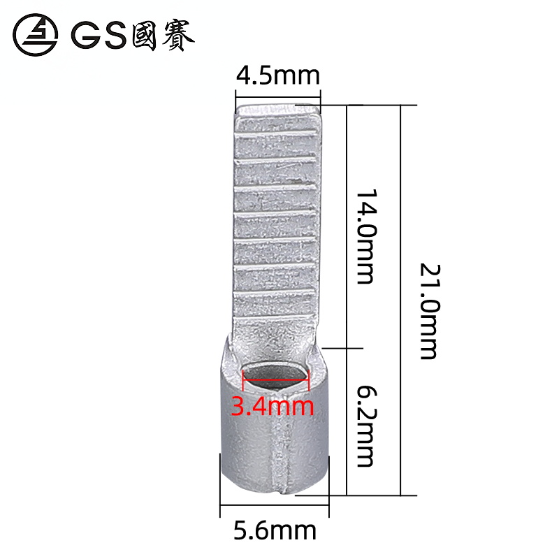 国赛DBN5.5-14形裸端子紫铜QPM针片接线端子环保SGS插认证1形00片 - 图3