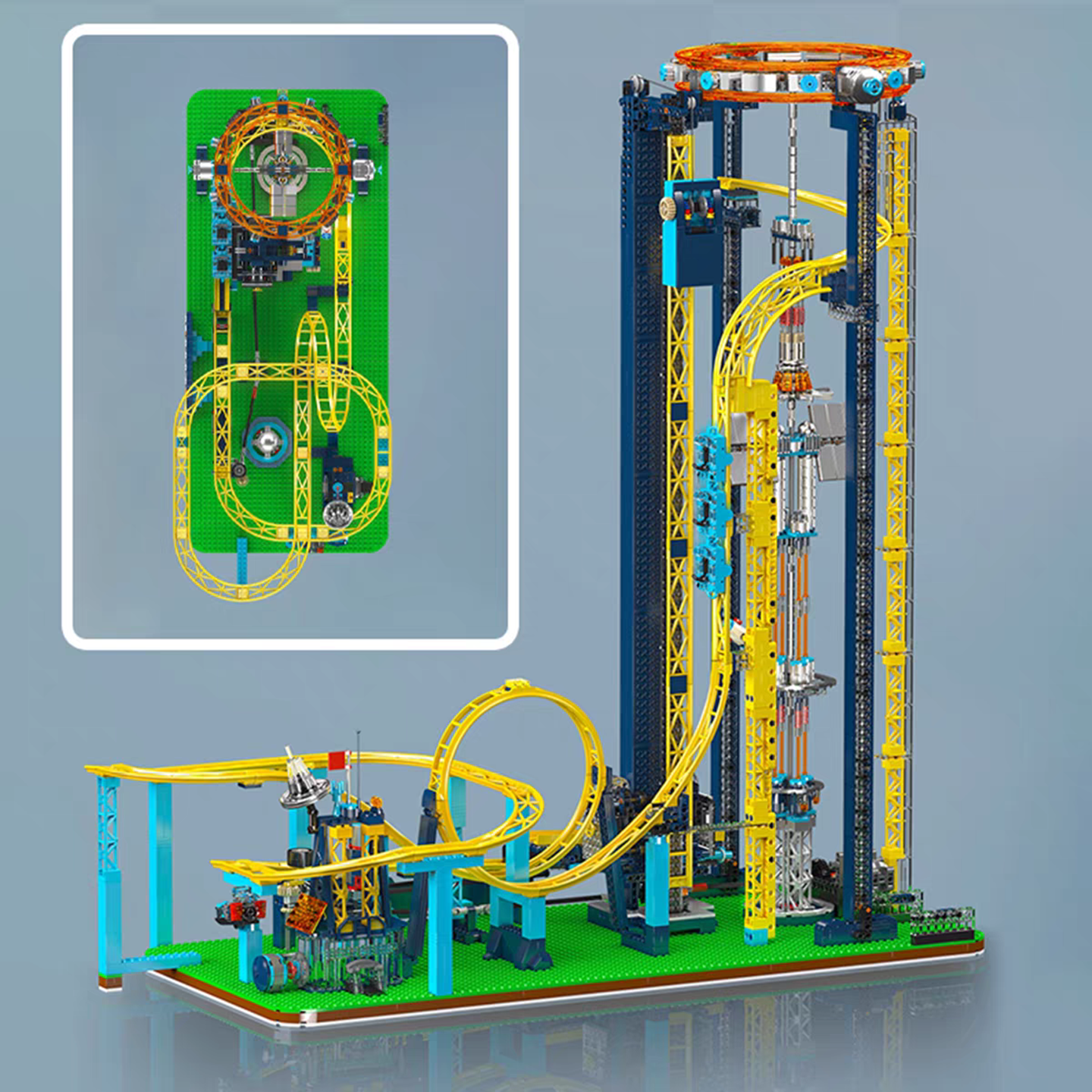 宇星模王11031太空电梯国产积木MOC游乐园垂直过山车拼装模型玩具 - 图0
