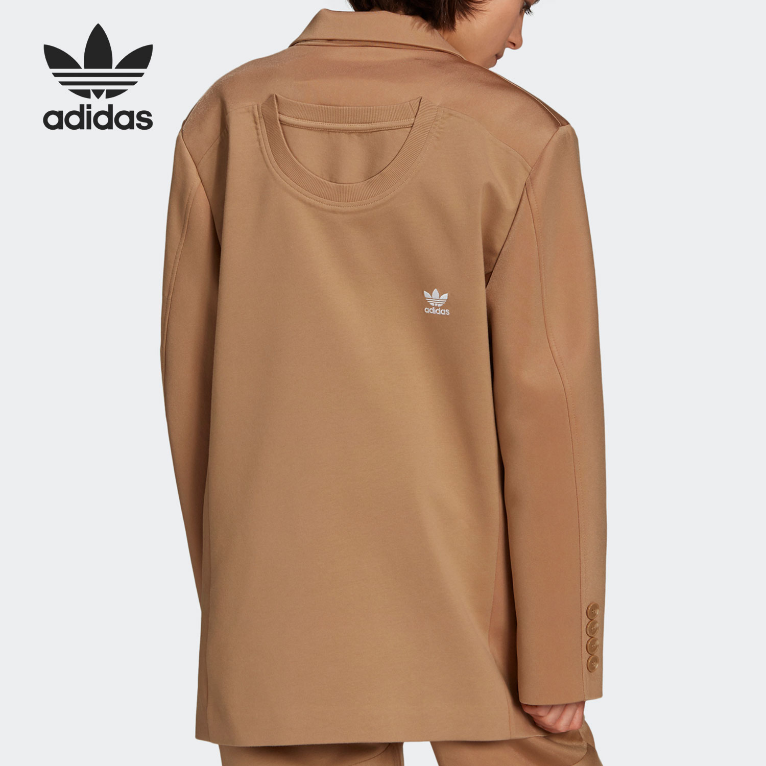 Adidas/阿迪达斯正品三叶草春季女子休闲运动茄克外套 H59041-图0