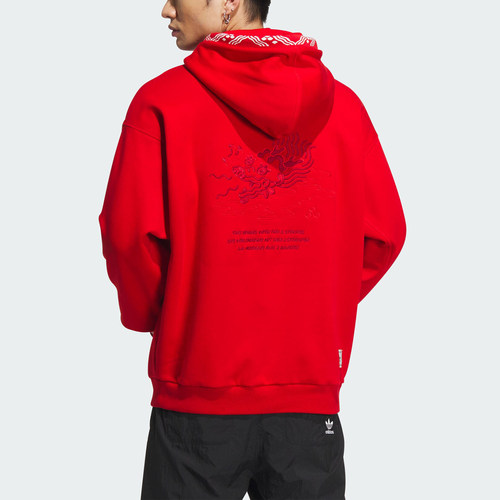 Adidas/阿迪达斯正品三叶草男女联名款新年连帽卫衣IX4217 - 图1