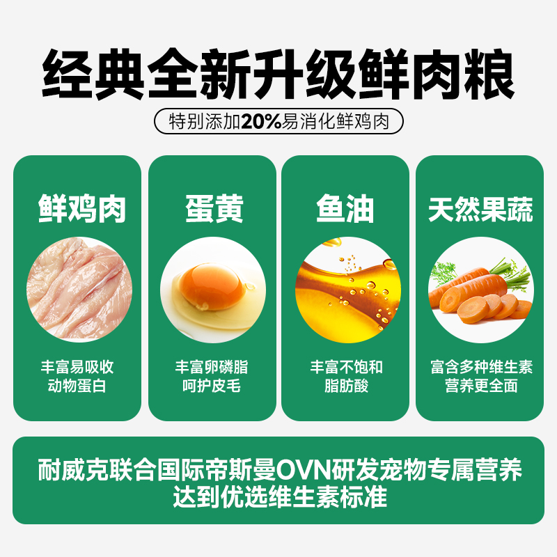 耐威克狗粮通用型鲜肉40斤装金毛泰迪幼犬粮成老年小型犬20旗舰店-图0