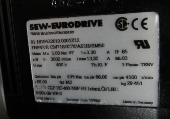 SEW-EURODRIVE 【 FHF47/R CM71S/KTY/AS1H/SM50】 实物图 - 图3