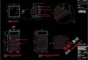 c89 VERSACE 范思哲奢侈品专卖店衣服商业服装店店面CAD施工图纸