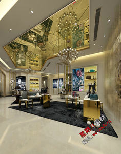 c99 奢侈品店CAD施工图纸古奇专卖店设计服装店面商业店铺设计