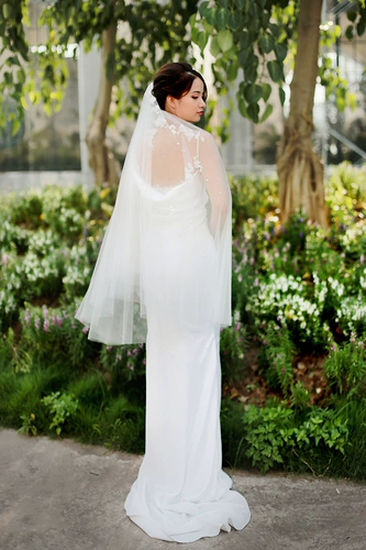 Основное свадебное платье невесты с длинной хвостом вуаль Супер сказок ретро Свадебные хиджаб