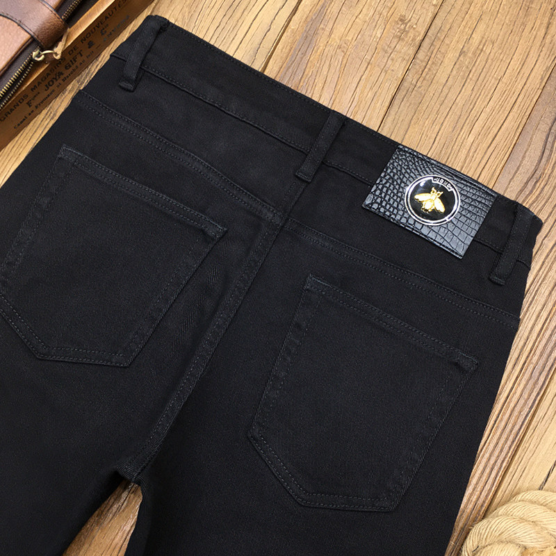 秋季黑色牛仔裤男九分裤厚款直筒宽松休闲修身小脚纯黑长裤秋冬款,淘宝优惠券,粉丝福利购,淘宝优惠卷