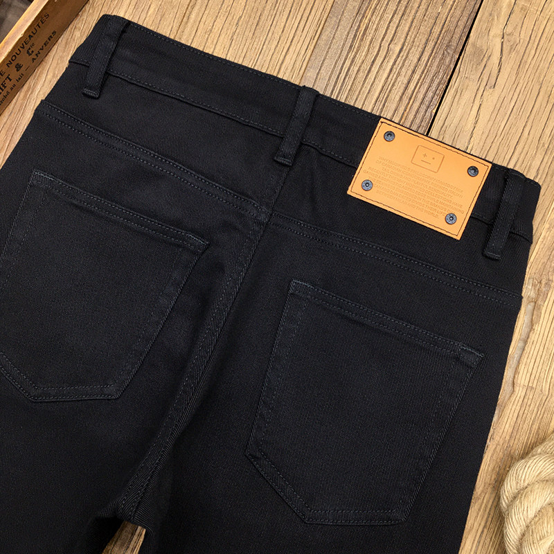 冬季黑色牛仔裤男九分裤高端休闲宽松直筒纯黑修身小脚长裤春秋款,淘宝优惠券,粉丝福利购,淘宝优惠卷