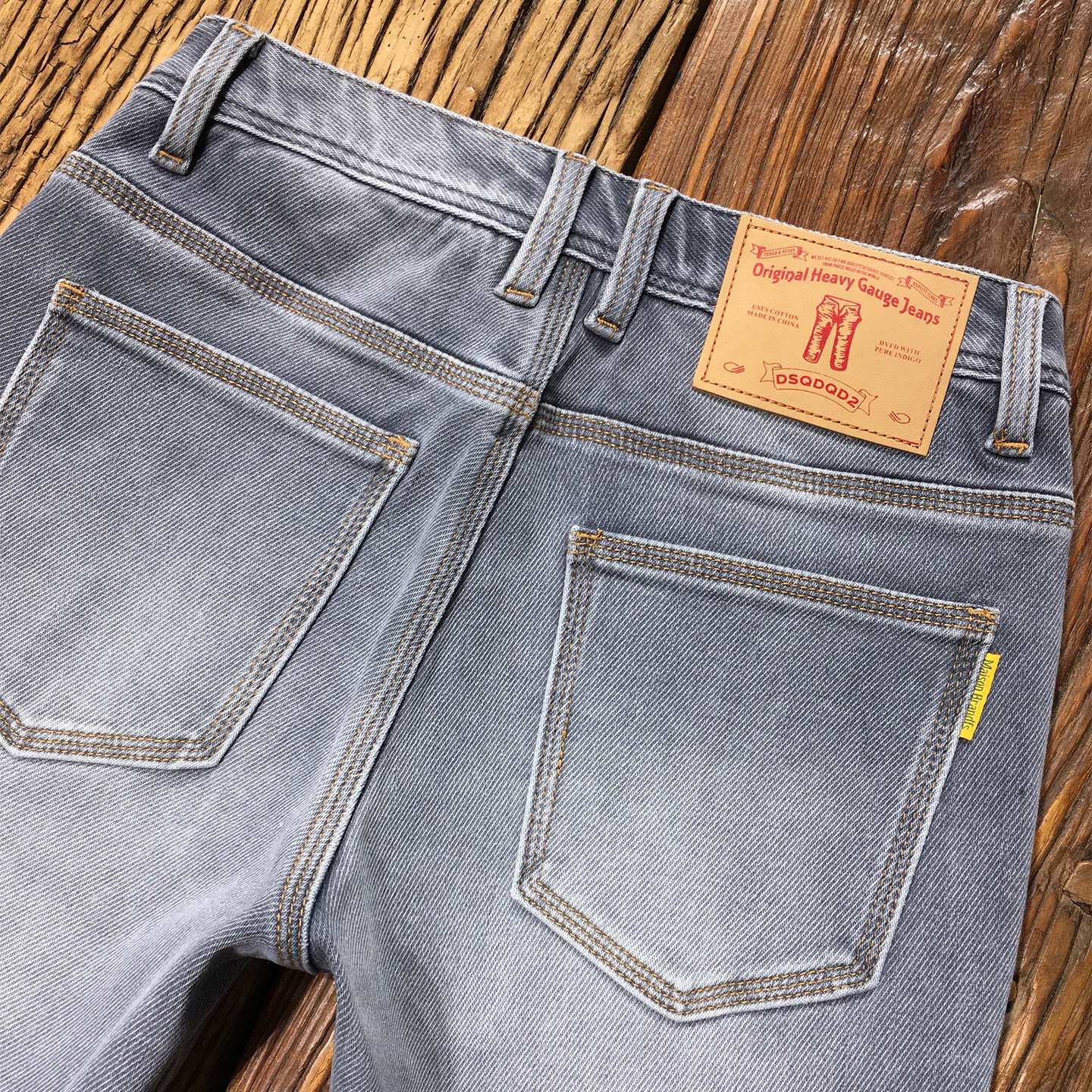 保暖加绒牛仔裤款烟灰色高端抓绒修身小直筒磨毛九分裤冬季加厚款,淘宝优惠券,粉丝福利购,淘宝优惠卷