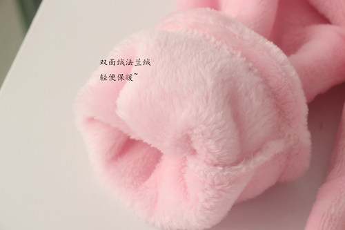 女孩加厚法兰绒珊瑚绒花边开身长袖长裤睡衣家居服套装保暖冬童装 - 图1