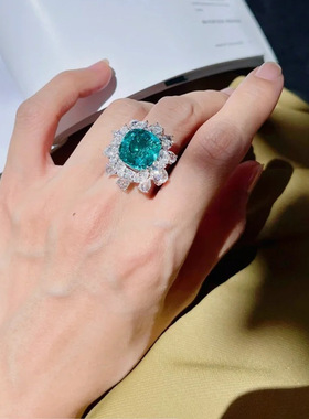 彩宝祖母绿戒指复古欧法式时尚百搭OOTD穿搭配饰戒指