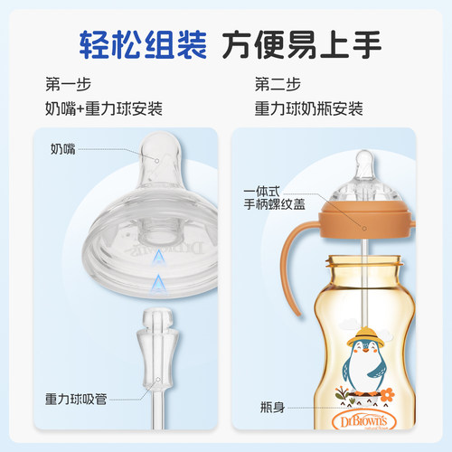 【仅适用布朗博士330mlPPSU重力球奶瓶】 重力球吸管吸嘴配件套装 - 图2