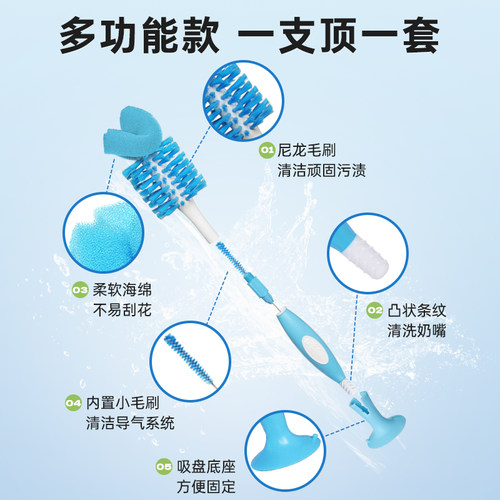 布朗博士奶瓶刷清洗刷婴儿专用海绵奶嘴刷子套装便携清洁宝宝用品 - 图2