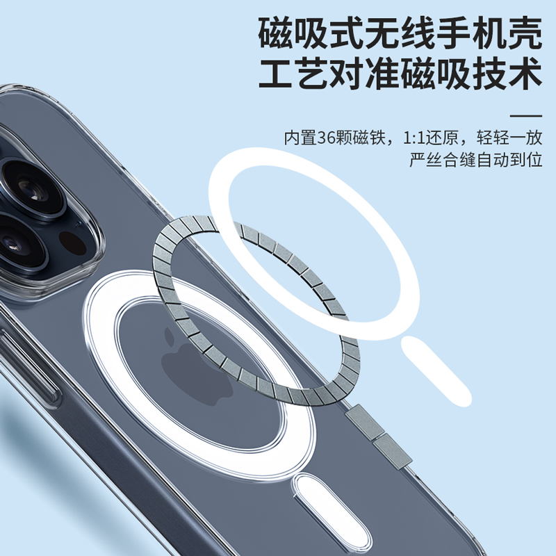 适用于硅胶透明磁吸iPhone15手机壳苹果14ProMax新款13Pro全包镜头promax防摔套13mini潮牌个性男女款保护壳 - 图2