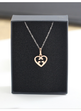 爱心女款玫瑰金项链短钛钢颈链彩金女锁骨链首饰韩国饰品节日礼物