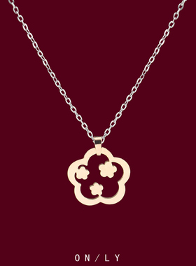 几何镂空三花项链女简约ins冷淡风长款配饰韩系时尚气质锁骨链女