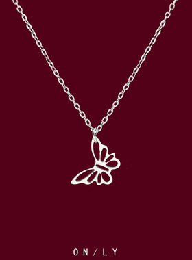 蝴蝶项链女2024新款夏天轻奢小众高级感锁骨链爆款颈链配饰不掉色