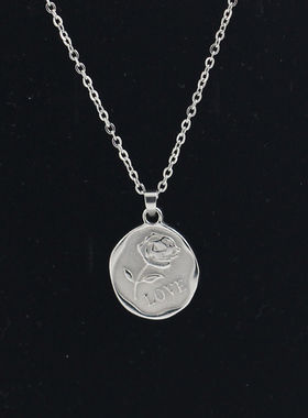 欧美拉风~法式高级复古玫瑰花吊坠项链女毛衣链长短款锁骨链颈链