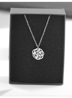 玫瑰花项链女简约韩版气质镂空锁骨链ins学生日网红闺蜜项链礼物