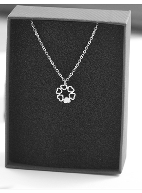 「复兴恋诗」日韩玫瑰金色爱心吊坠钛钢项链镂空多心锁骨链女