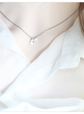 银色精致闪钻小女孩项链韩国防过敏时尚女款气质锁骨礼物配饰品潮