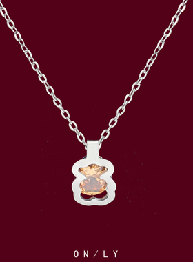 小熊钻项链女款轻奢小众2024年新款高级设计感锁骨链颈链百搭配饰