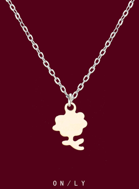 通体钛钢材质小草花项链配饰女轻奢小众高级感锁骨链颈链气质百搭