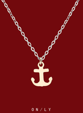 项链女款小众高级感轻奢设计锁骨链船锚ins学生闺蜜潮钛钢颈链女