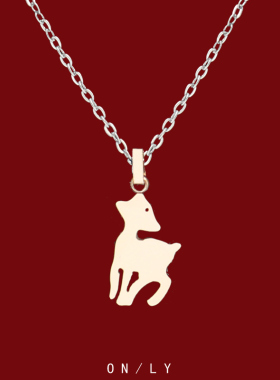 可爱小梅鹿项链2024新款爆款颈链高级感小众锁骨链女轻奢气质百搭