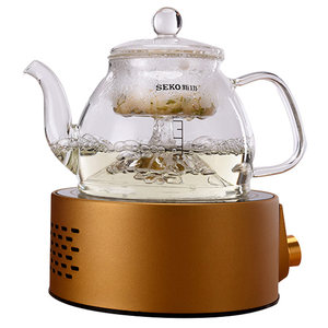 新功734蒸汽醒茶泡茶耐高温玻璃煮茶器喷淋式普洱茶壶电陶炉家用