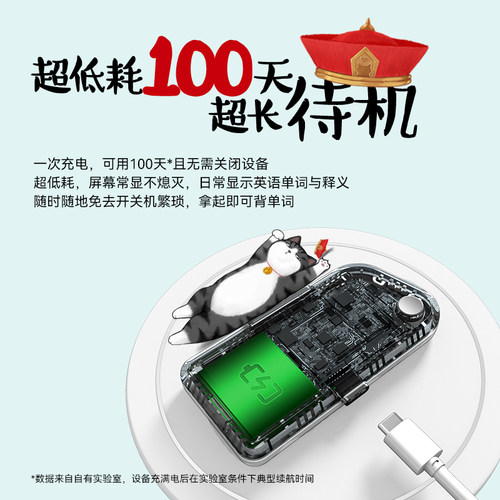 作业帮喵喵机电子单词卡E1背单词Q1英语高考四六级墨水屏E3单词机 - 图1