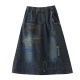 Denim skirt embroidered denim skirt