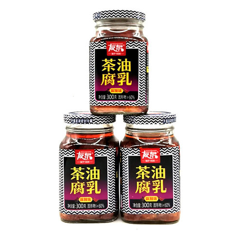 友泉香辣茶油豆腐乳江西特产农家自制发酵菌霉豆腐300克*3瓶包邮-图0