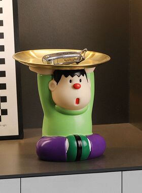 胖虎入户玄关钥匙收纳托盘摆件客厅吧台家居装饰品乔迁新居礼品