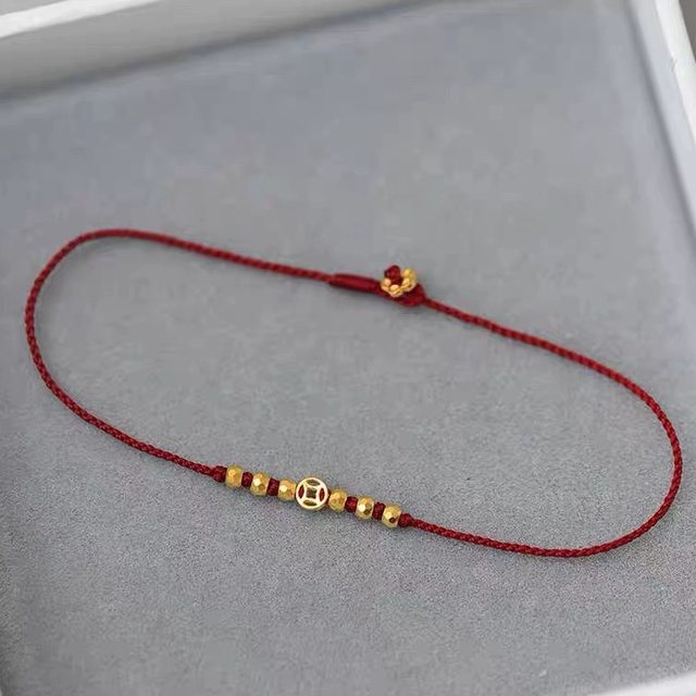 Hand-woven ultra-fine good luck red rope made of pure money and money