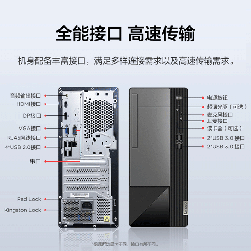 Lenovo联想台式机M460 商用办公家用电脑整机12代英特尔酷睿处理器奔腾 酷睿 i5  i7网课税控主机整套