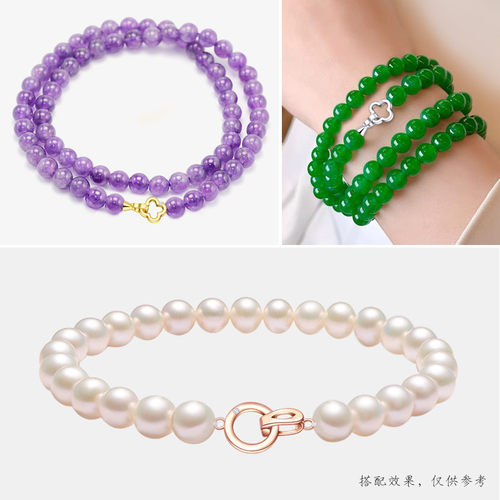 S925纯银珠链扣珍珠手链项链扣连接扣 diy手工毛衣链扣头配件搭扣 - 图0