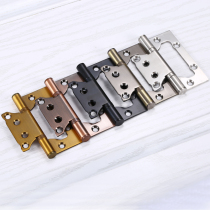 Biaxial hinge stainless steel primary and secondary 45 inch eccentric column muted free notched wooden door bedroom inner room brass black gold color