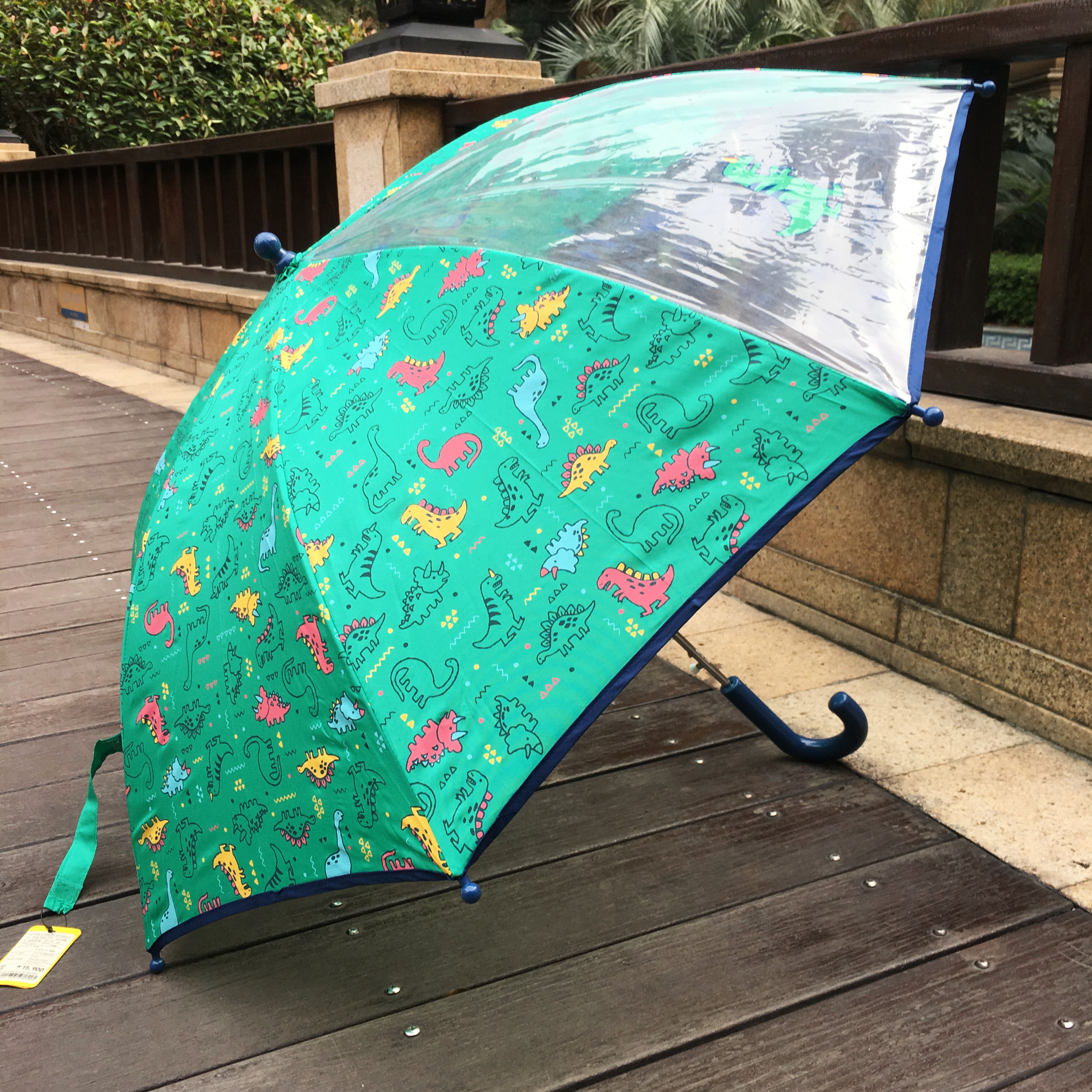 儿童雨伞男女童安全卡通透明半自动长柄小学生宝宝雨伞晴雨两用伞 - 图2