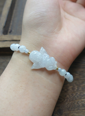 手工暖翠天然翡翠定制女