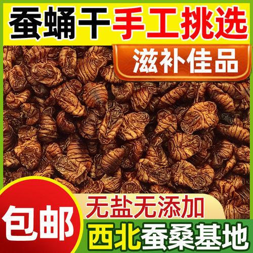 一级蚕蛹干陕南石泉特产2026年干蚕蛹干纯干桑蚕蛹原味干蚕蛹包邮 - 图0
