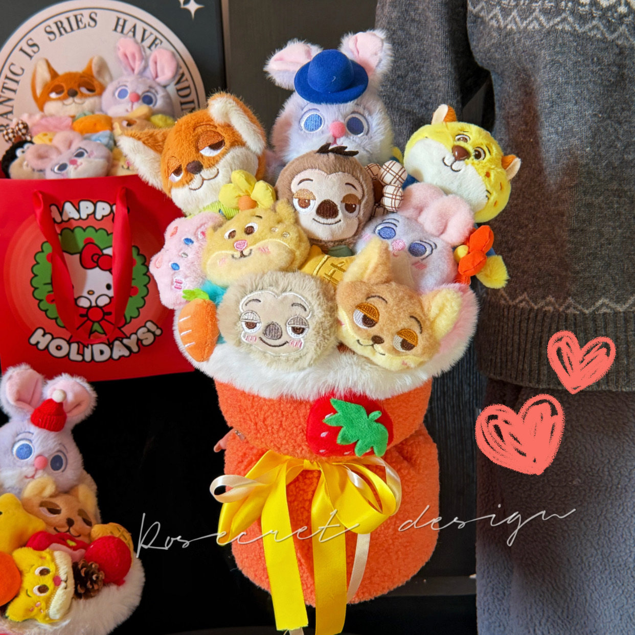 尼克狐玩偶花束疯狂动物城朱迪卡通花创意新年礼物送女友情人节,淘宝优惠券,粉丝福利购,淘宝优惠卷