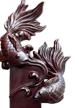 花梨木金龙鱼摆件家居工艺品