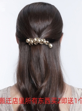 韩国水钻珍珠一字夹小号百搭头饰