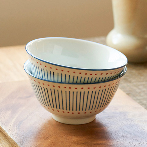 肆月饭碗家用2025新款陶瓷米饭碗釉下彩小碗吃饭碗高颜值个人专用 - 图0