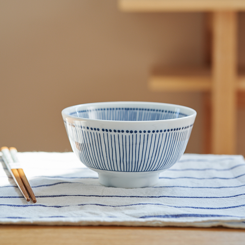 肆月米饭碗吃饭家用饭碗单个精致釉下彩好看的高颜值和风陶瓷餐具 - 图0