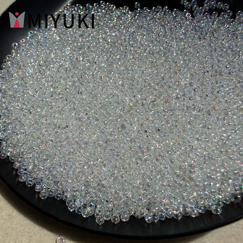 日本进口御幸米珠250透明幻彩1.5mm/2mm圆珠百搭刺绣散珠串珠材料 - 图0
