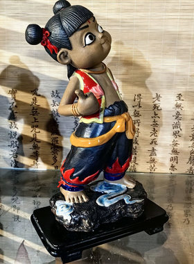 精品陶瓷工艺品石湾公仔摆件哪吒