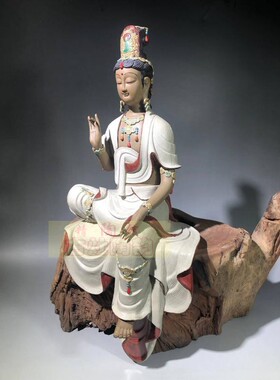 陶瓷石湾公仔风水招财观音工艺品